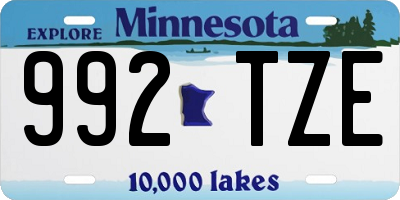 MN license plate 992TZE