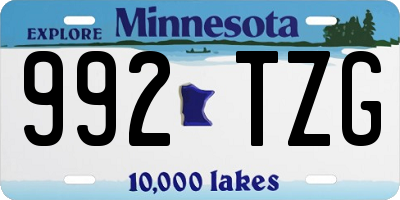 MN license plate 992TZG