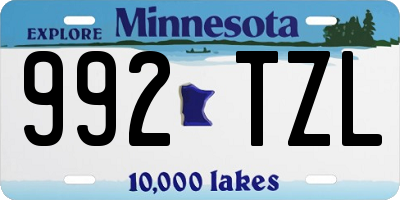 MN license plate 992TZL