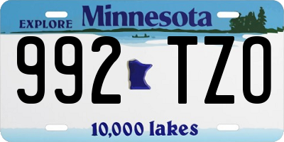 MN license plate 992TZO