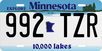 MN license plate 992TZR