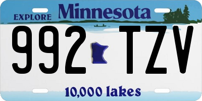 MN license plate 992TZV