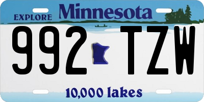 MN license plate 992TZW