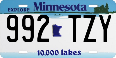 MN license plate 992TZY