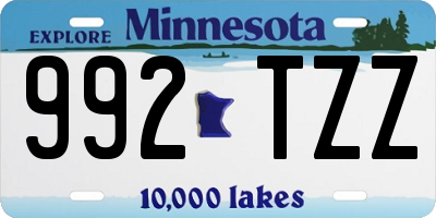 MN license plate 992TZZ