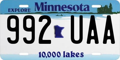 MN license plate 992UAA