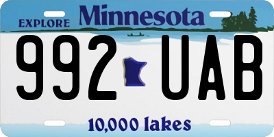 MN license plate 992UAB