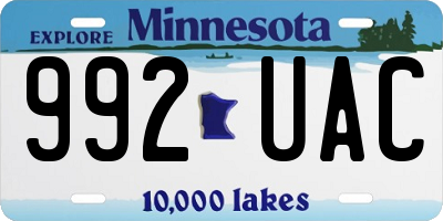 MN license plate 992UAC