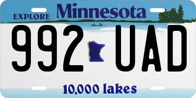 MN license plate 992UAD