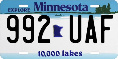MN license plate 992UAF