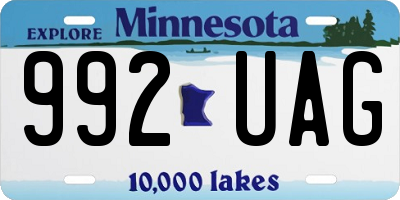 MN license plate 992UAG