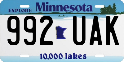 MN license plate 992UAK