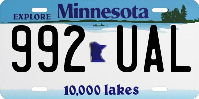 MN license plate 992UAL