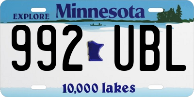 MN license plate 992UBL