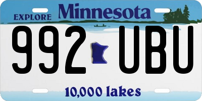 MN license plate 992UBU