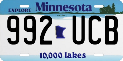 MN license plate 992UCB