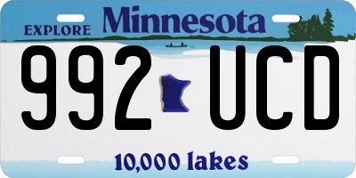 MN license plate 992UCD
