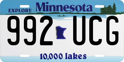 MN license plate 992UCG