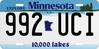 MN license plate 992UCI