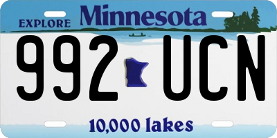 MN license plate 992UCN