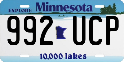 MN license plate 992UCP
