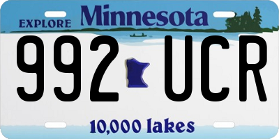 MN license plate 992UCR