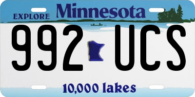 MN license plate 992UCS