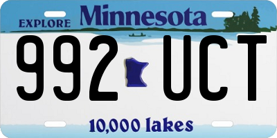 MN license plate 992UCT