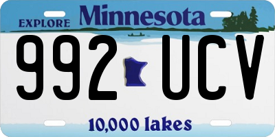 MN license plate 992UCV