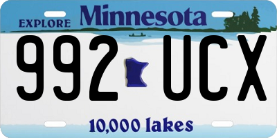MN license plate 992UCX