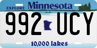MN license plate 992UCY