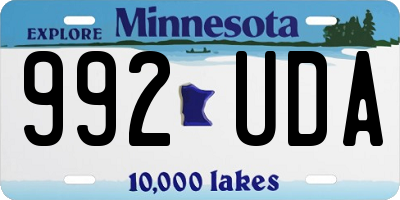 MN license plate 992UDA
