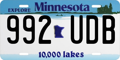 MN license plate 992UDB