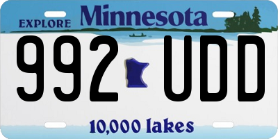 MN license plate 992UDD