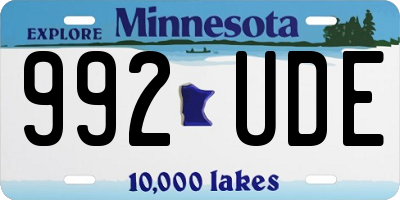 MN license plate 992UDE
