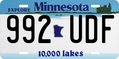 MN license plate 992UDF