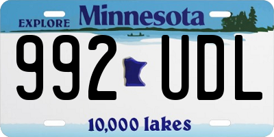 MN license plate 992UDL