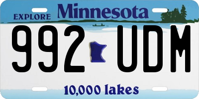 MN license plate 992UDM
