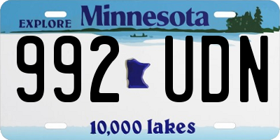 MN license plate 992UDN