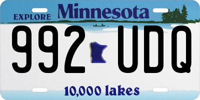 MN license plate 992UDQ