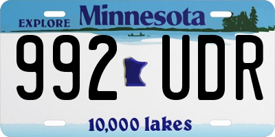 MN license plate 992UDR