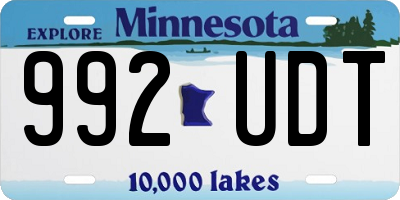 MN license plate 992UDT