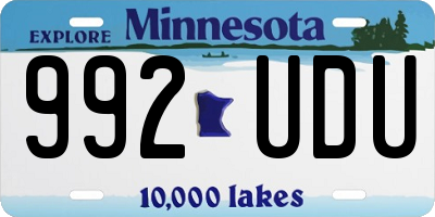 MN license plate 992UDU