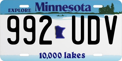 MN license plate 992UDV