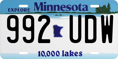 MN license plate 992UDW