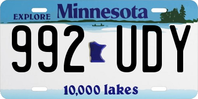 MN license plate 992UDY