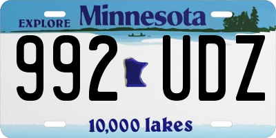 MN license plate 992UDZ