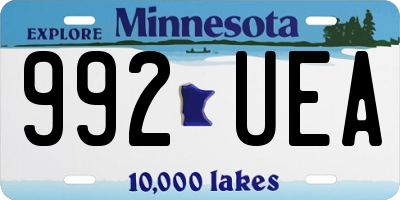 MN license plate 992UEA