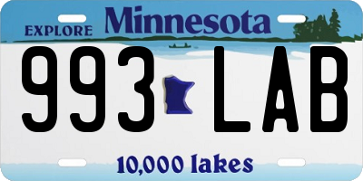 MN license plate 993LAB