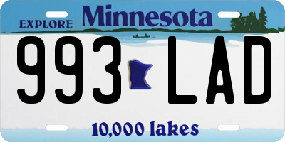 MN license plate 993LAD